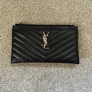 Yves Saint Laurent Black Wallet with silver Logo